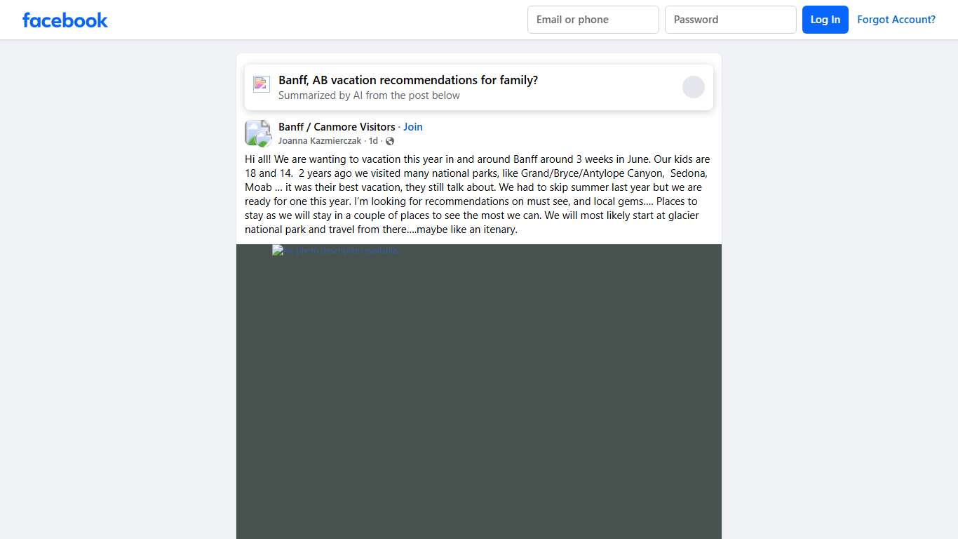 Banff / Canmore Visitors | Hi all! We are wanting to vacation this year in and around Banff around 3 weeks in June | Facebook